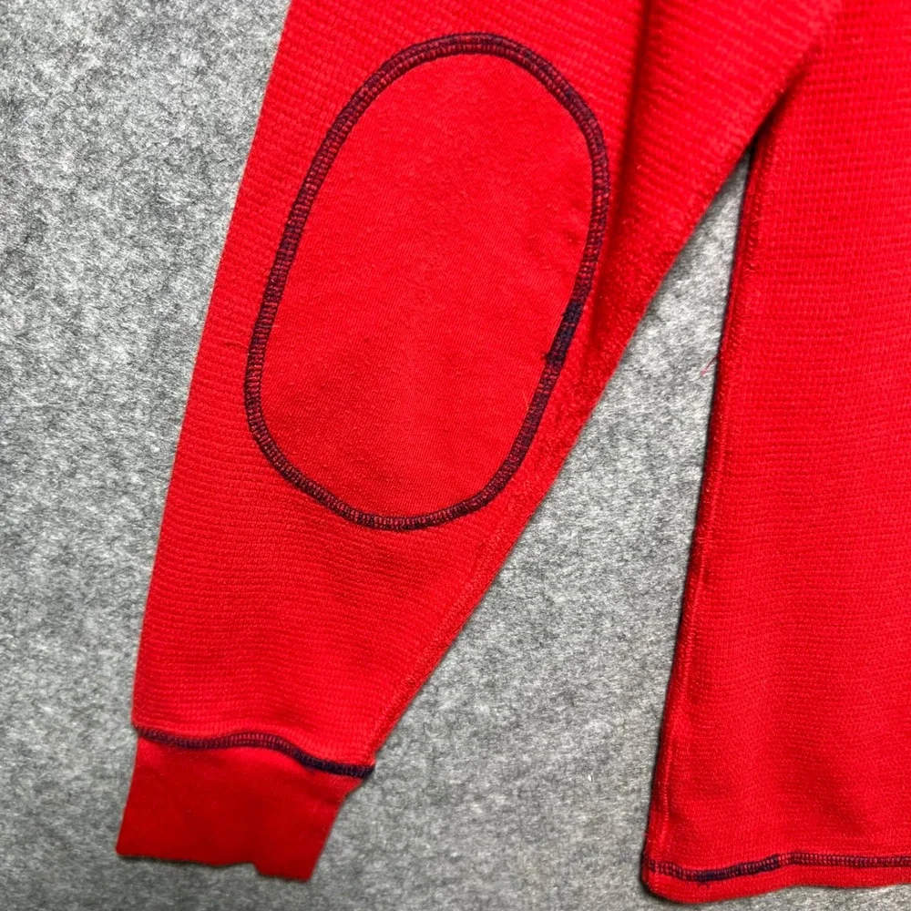 Polo‎ Ralph Lauren Mens Red Waffle Knit Thermal American Flag Sleep Shirt Small